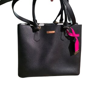 Trina Turk Black Satchel with Pink Accent